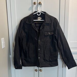 Flint and Tinder Flannel Lined Coal Waxed Trucker Men's Button-Up Jacket